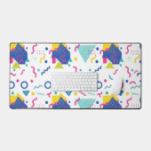 Geometrisch patroon van Retro Memphis Bureaumat (Keyboard & Muis)
