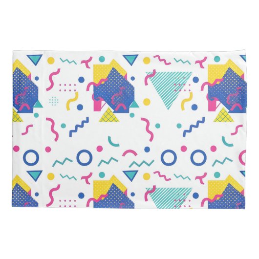 Geometrisch patroon van Retro Memphis Kussensloop (Achterkant-Links)