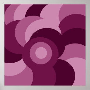 geometrisch patroon van roze en paarse cirkels poster