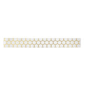 Geometrisch patroon van witte en goudhexagon lint (Voorkant)