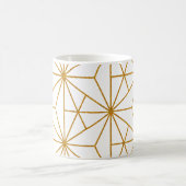 Geometrisch patroon van witte en goudkunstdeco koffiemok (Center)
