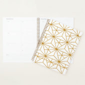 Geometrisch patroon van witte en goudkunstdeco planner (Display)
