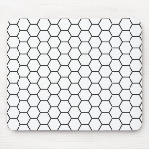 Geometrisch patroon van zwarte en witte hexagon muismat