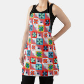 Geometrisch patroon veelkleurige patchwork schort (Insitu)