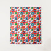 Geometrisch patroon veelkleurige patchwork wandkleed (Voorkant)