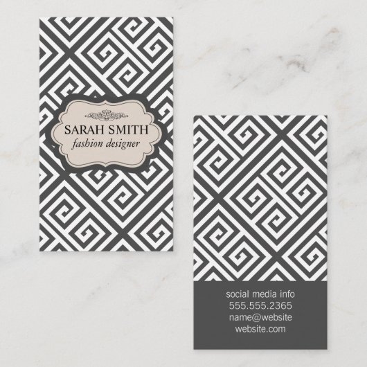 Geometrisch patroon visitekaartje (Voorkant / Achterkant)