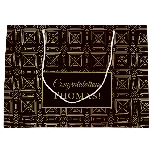 geometrisch patroon voor mannen groot cadeauzakje (Voorkant)