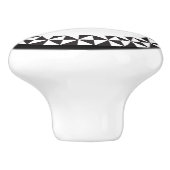 Geometrisch patroon | Wit en zwart Keramische Knop (Zijkant)