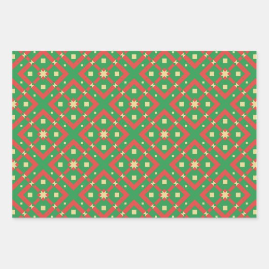 Geometrisch Patroon Wrapping Papier Flat Sheet Set Inpakpapier Vel (Voorkant 2)