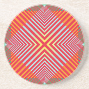 Geometrisch Patroon Zandsteen Onderzetter