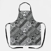 Geometrisch, Patroon, zwart en wit Schort (Voorkant)