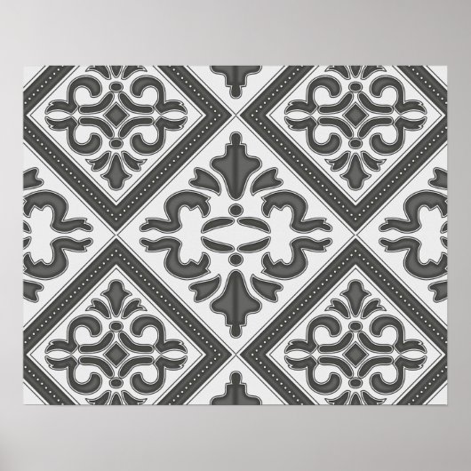 geometrisch patroonrooster poster (Voorkant)