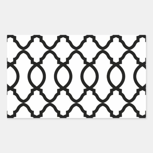 geometrisch patroonrooster rechthoekige sticker (Voorkant)