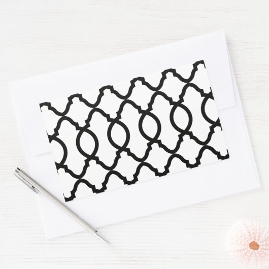 geometrisch patroonrooster rechthoekige sticker (Envelop)