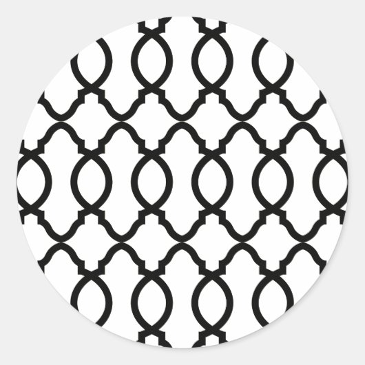 geometrisch patroonrooster ronde sticker (Voorkant)