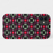 Geometrisch plaid groen rood zwart strepen Case-Mate iPhone case (Achterkant (horizontaal))