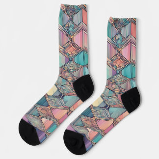 geometrisch prismapatroon sokken