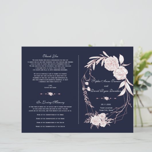 Geometrisch programma Elegant Roos Gold White Flow (Staand voorkant)