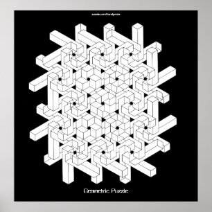 GEOMETRISCH PUZZLE Retro-Poster Poster