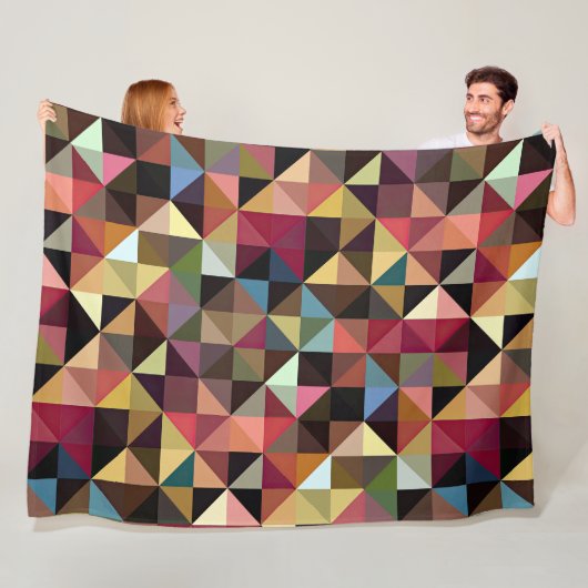 Geometrisch quiltpatroonontwerp fleece deken (In situ)