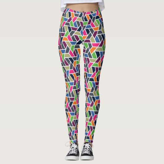 Geometrisch raster leggings (Voorkant)