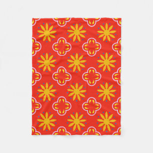Geometrisch retro patroon fleece deken