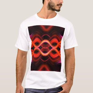 Geometrisch rood golvende lijnen ontwerp. t-shirt