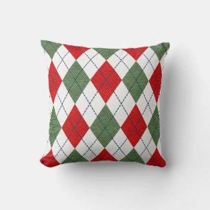 Geometrisch rood, groen kussen
