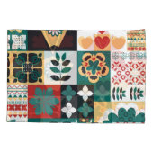 Geometrisch: rood groen Ornament. Kussensloop (Achterkant)