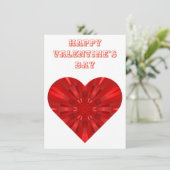 geometrisch rood hart feestdagenkaart (Staand voorkant)