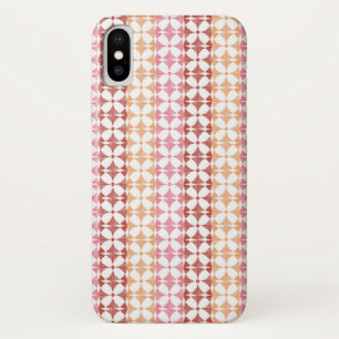 Geometrisch rood ikat strepenpatroon iPhone x hoesje