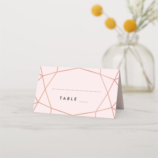 Geometrisch Roos Gold Escort Kaart | Aangepaste kl (Voorkant)