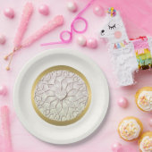 Geometrisch Roos Gold LOVE Hartpatroon Papieren Bordje (Feest)