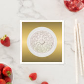 Geometrisch Roos Gold LOVE Hartpatroon Servet (Insitu)