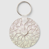 Geometrisch Roos Gold LOVE Hartpatroon Sleutelhanger (Achterkant)