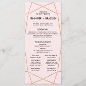 Geometrisch Roos Gouden Bruiloft Tijdlijn | Aangep Programma (Voorkant)