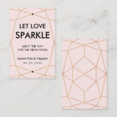 Geometrisch Roos Gouden Sparkle Label | Aangepaste (Voorkant / Achterkant)