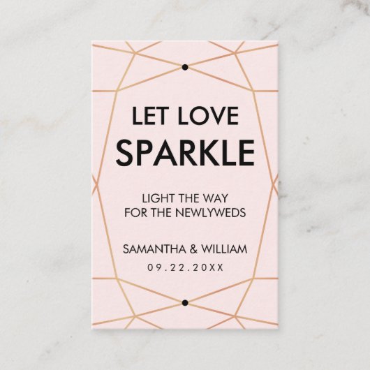 Geometrisch Roos Gouden Sparkle Label | Aangepaste (Voorkant)