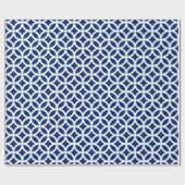 Geometrisch Royal Blue Wrapping Paper Cadeaupapier (Vlak)