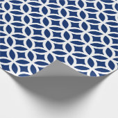 Geometrisch Royal Blue Wrapping Paper Cadeaupapier (Hoek)