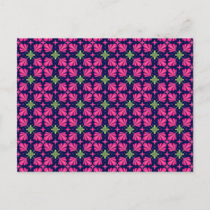 Geometrisch roze bloemblaadjes abstract patroon briefkaart