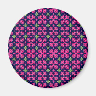 Geometrisch roze bloemblad abstract patroon magneet