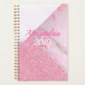 Geometrisch, Roze, Glitter, Boss Babe Planner (Voorkant)