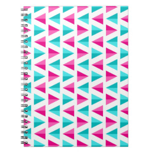 Geometrisch Roze & het Blauwe Patroon van Notitieboek