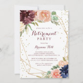 Geometrisch rustiek goud glitter pensioen partij kaart (Voorkant)