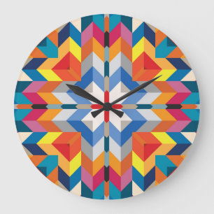  geometrisch: Scandinavische kleurenblokken Grote Klok
