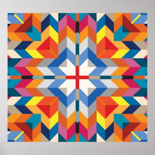  geometrisch: Scandinavische kleurenblokken Poster