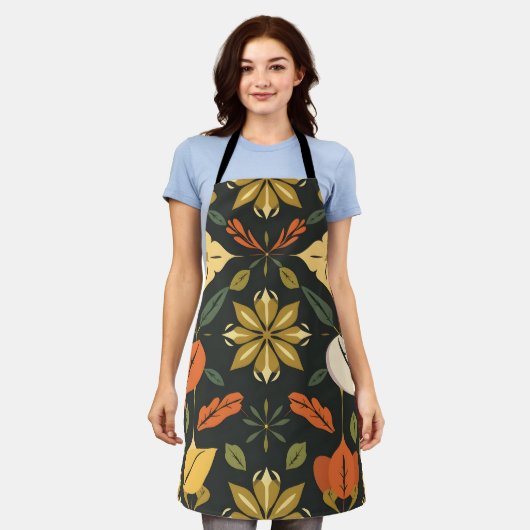 Geometrisch Schort - Bold Natural Elements Design (Gedragen)