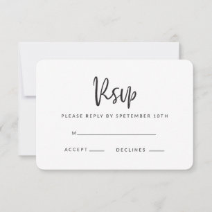 Geometrisch script rsvp antwoordkaart. kaartje