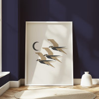 Geometrisch slikt moderne minimalistische vogelkun